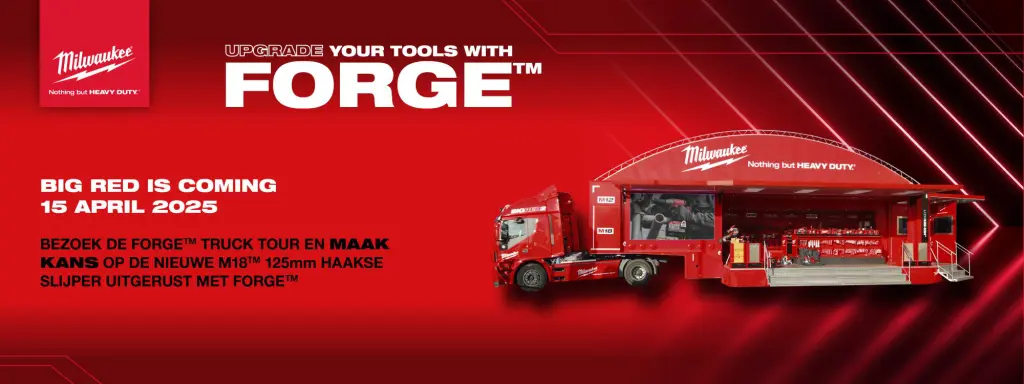 Big Red 2 Milwaukee Truck Tour naar Van Iersel Bouw & Industrie